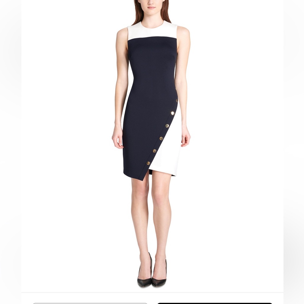 Tommy Hilfiger Colorblocked Asymmetrical Dress